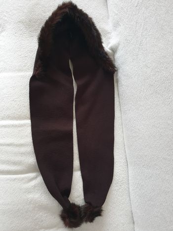 Bonnet echarpe marron vintage