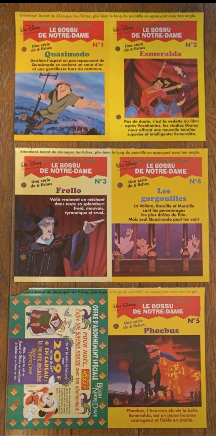 Livret le Bossu de notre dame + 5 fiches mickey vintage - photo numéro 2
