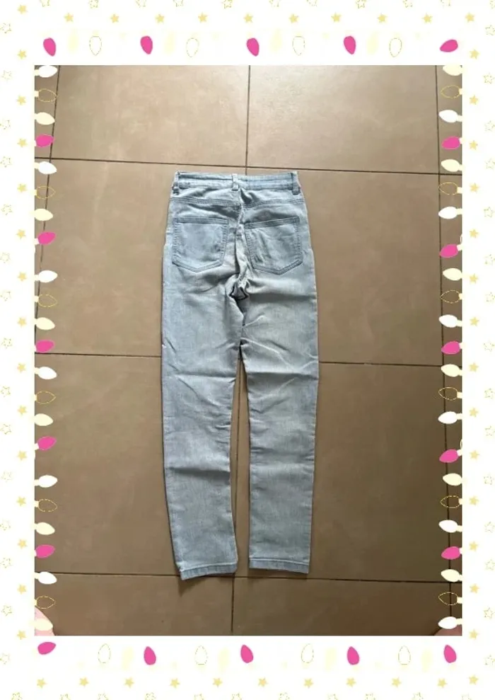 Pantalon slim enfant fille aspect délavé taille 10 ans les essentiels de Monoprix - photo numéro 4