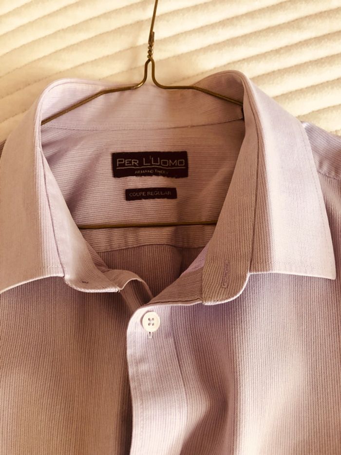 Chemise homme mauve manches longues - photo numéro 2