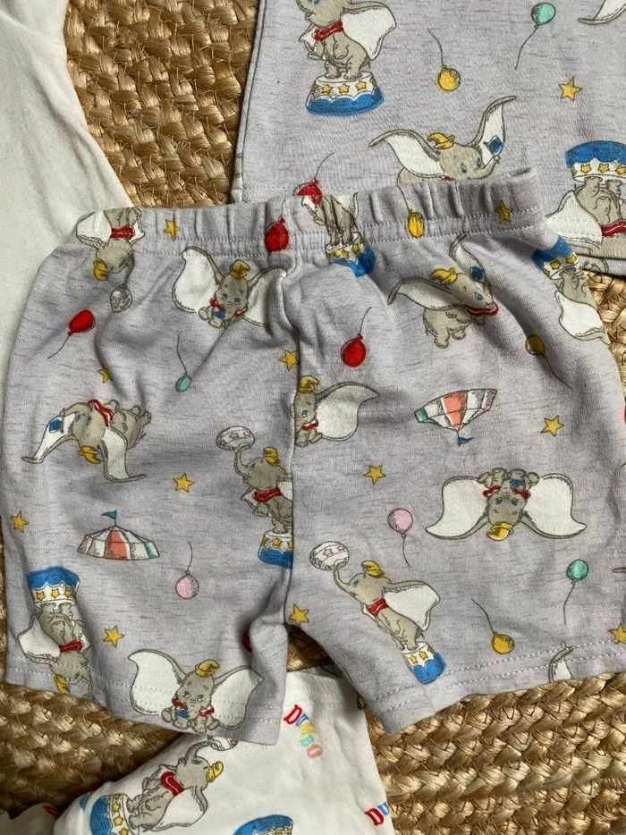 Lot 2 pyjamas dumbo 6/9 mois primark disney - photo numéro 5