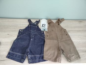 Lot de deux salopettes short garçon 12 mois