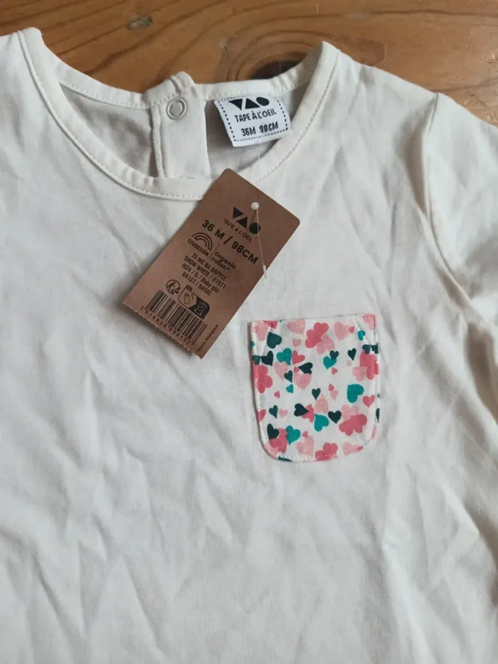 Tee shirt mc neuf 36 mois 98 cm - photo numéro 2