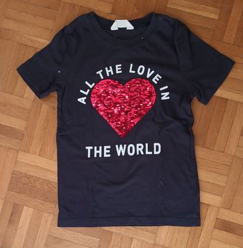 T-shirt à sequins H&M bleu 8 ans