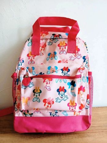 Minnie Mouse Sac à dos (2 compartiments, 1 poche avant, 2 poches latérales) 27x21,5x13cm