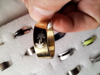 Bague acier inoxydable dorées