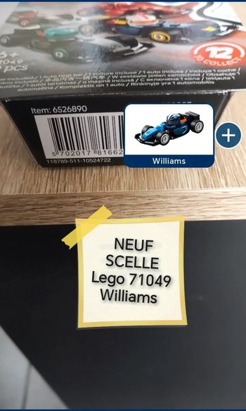 Lego 71049 Williams colf1rc-7 neuf