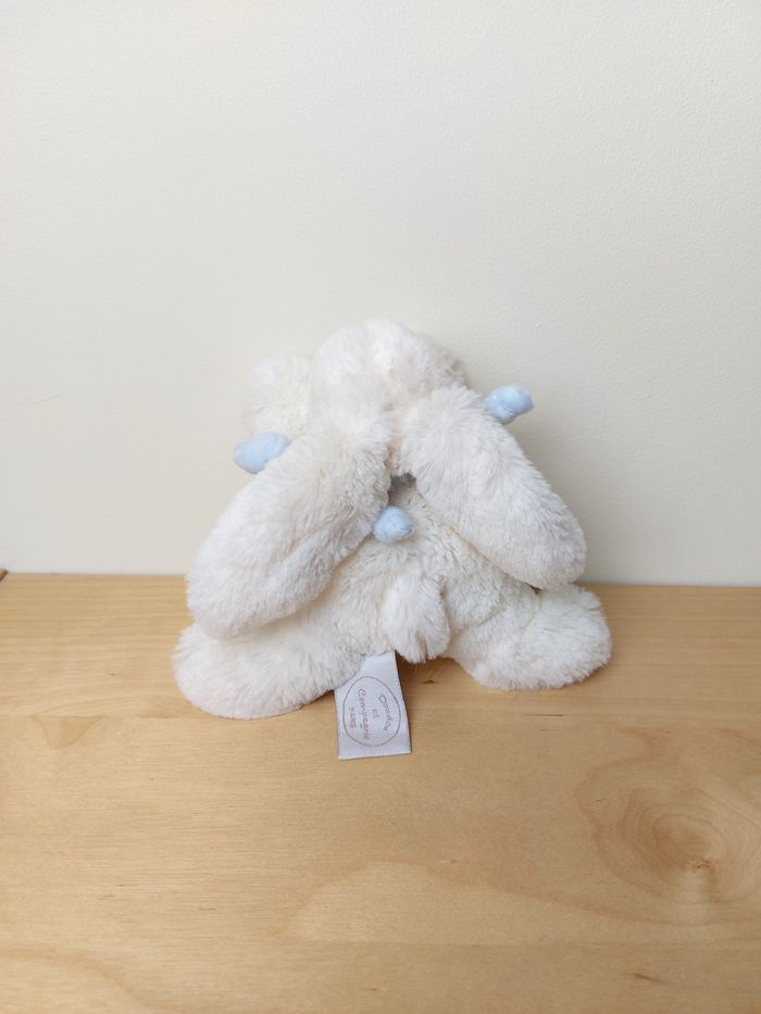 Peluche lapin blanc Doudou et compagnie bleu bonbon 15 cm DC2673 Philips Avent - photo numéro 3