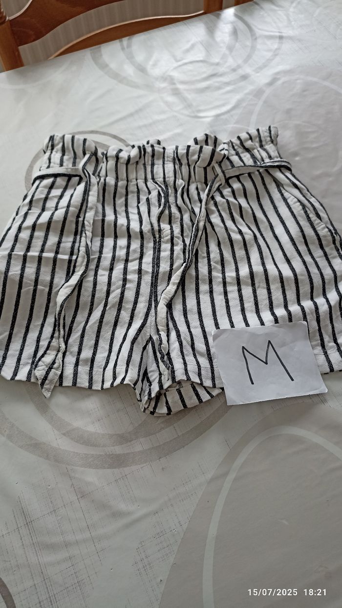 Short Kiabi M blanc/noir