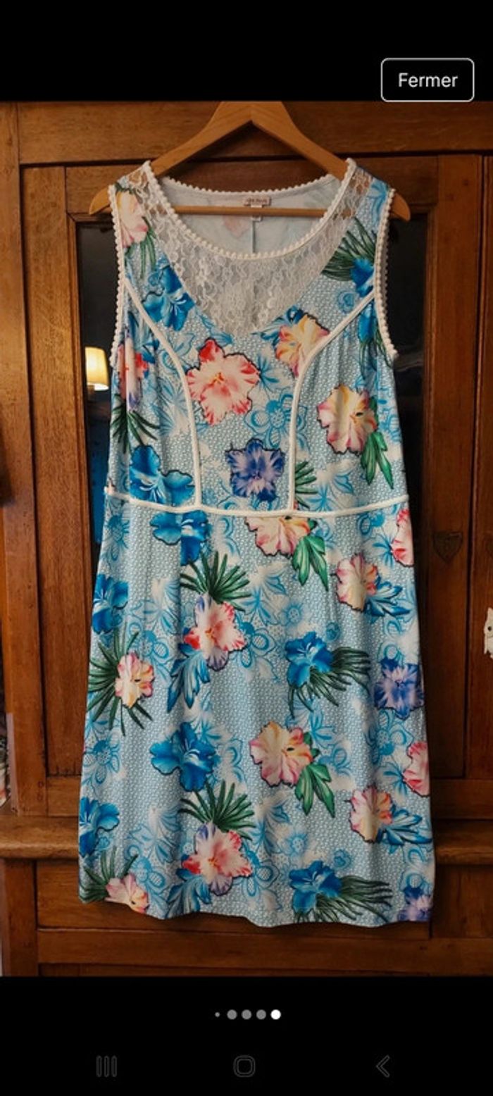 Jolie Robe bleu multicolor Alba Moda fr 46 - photo numéro 12