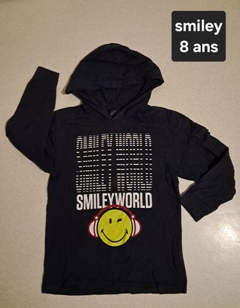 Tee-shirt ML smiley 8 ans