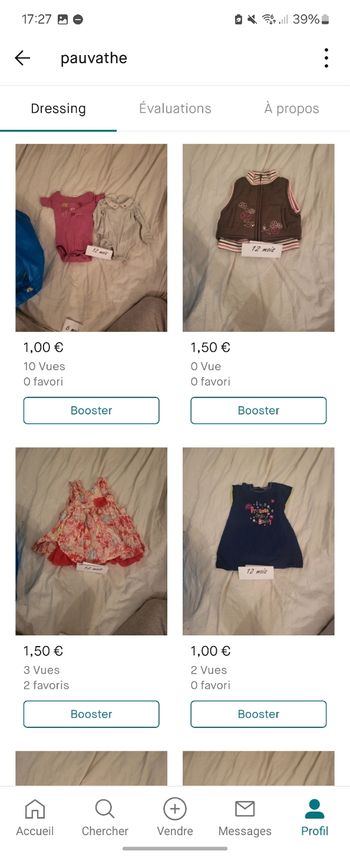 Lot vêtements 12 mois