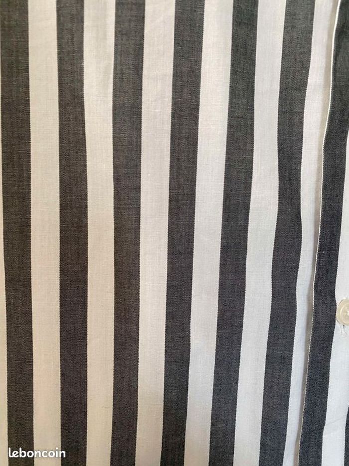 Chemise Rayée Taille S Galeries Lafayette Blanche Grise Neuve Homme - photo numéro 4