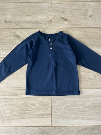 Polo manches longues col tunisien garçon