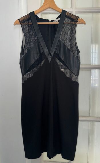 Robe maje tres chic Cuir, dentelle et tissu  Taille 3 (38)