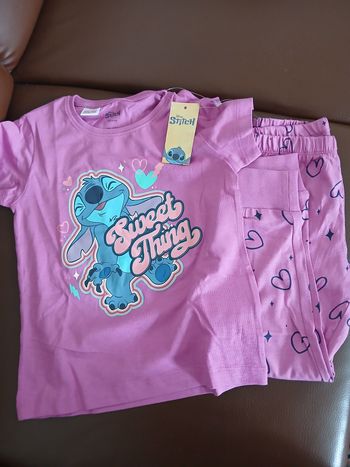 ensemble pyjamas fille stitch disney 98/104 cm 2/4 ans