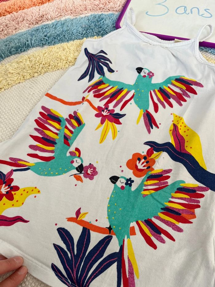 Robe de nuit à bretelles perroquet paillettes dpam - photo numéro 2