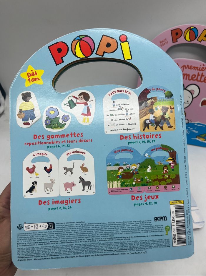Lot de 3 livres d’activités Magazine Popi Avec 100 gommettes géantes imagier neuf   Jeux activité stickers etc ... - photo numéro 4