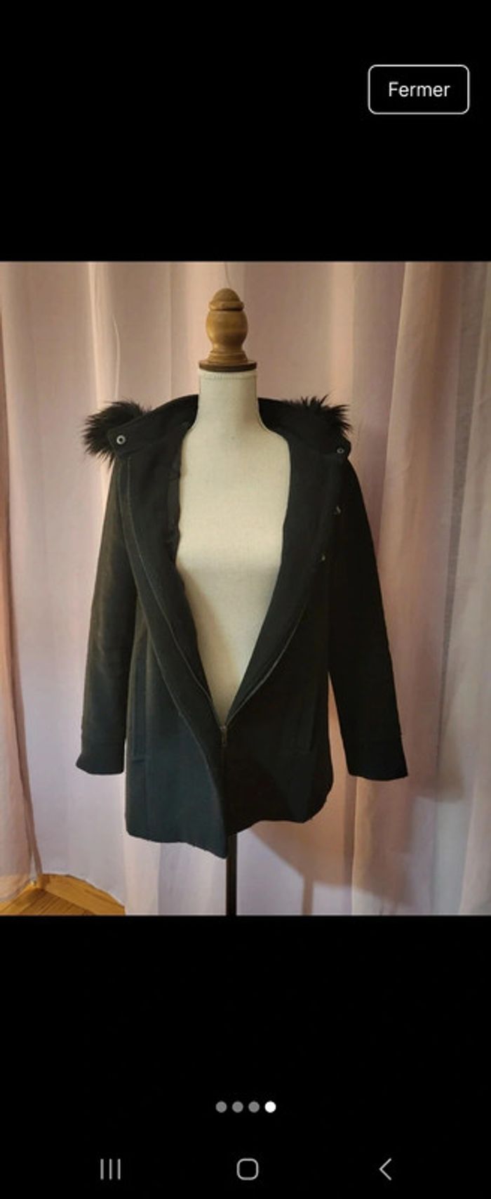 Manteau fourrure noire - photo numéro 3
