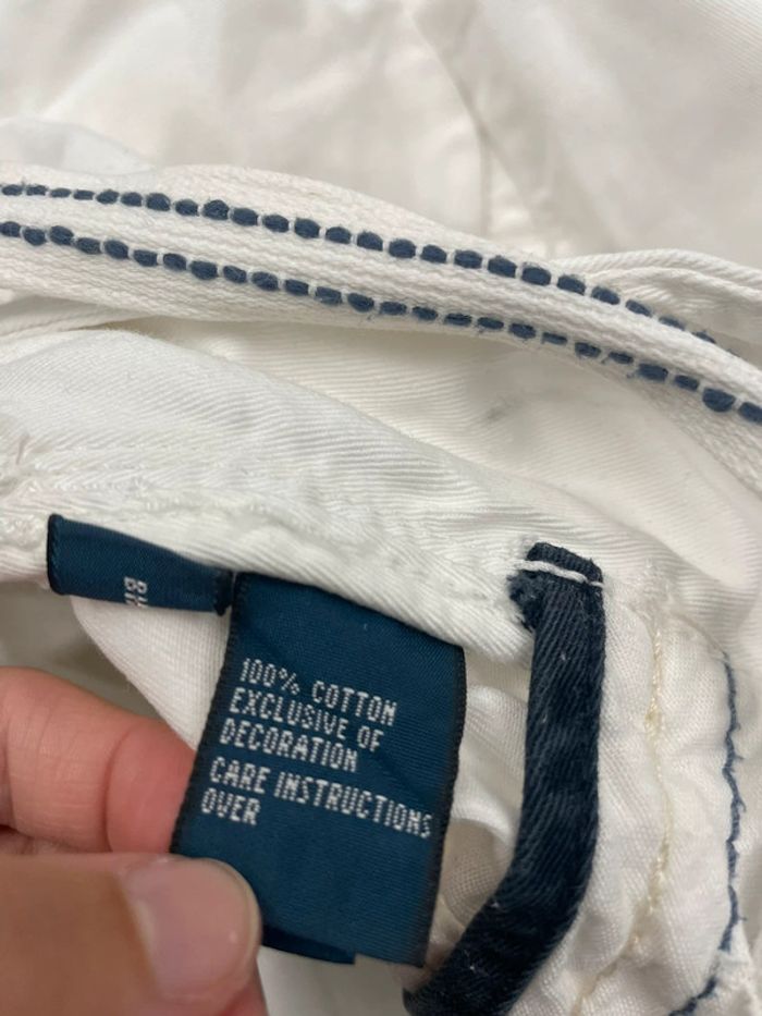 Short Polo Ralph Lauren blanc logo crème - Taille 30 - photo numéro 8