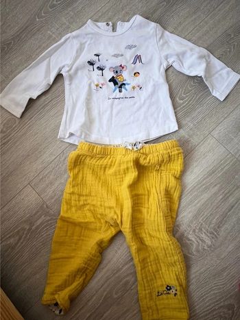 Ensemble pantalon et tee shirt manche longue 9 mois