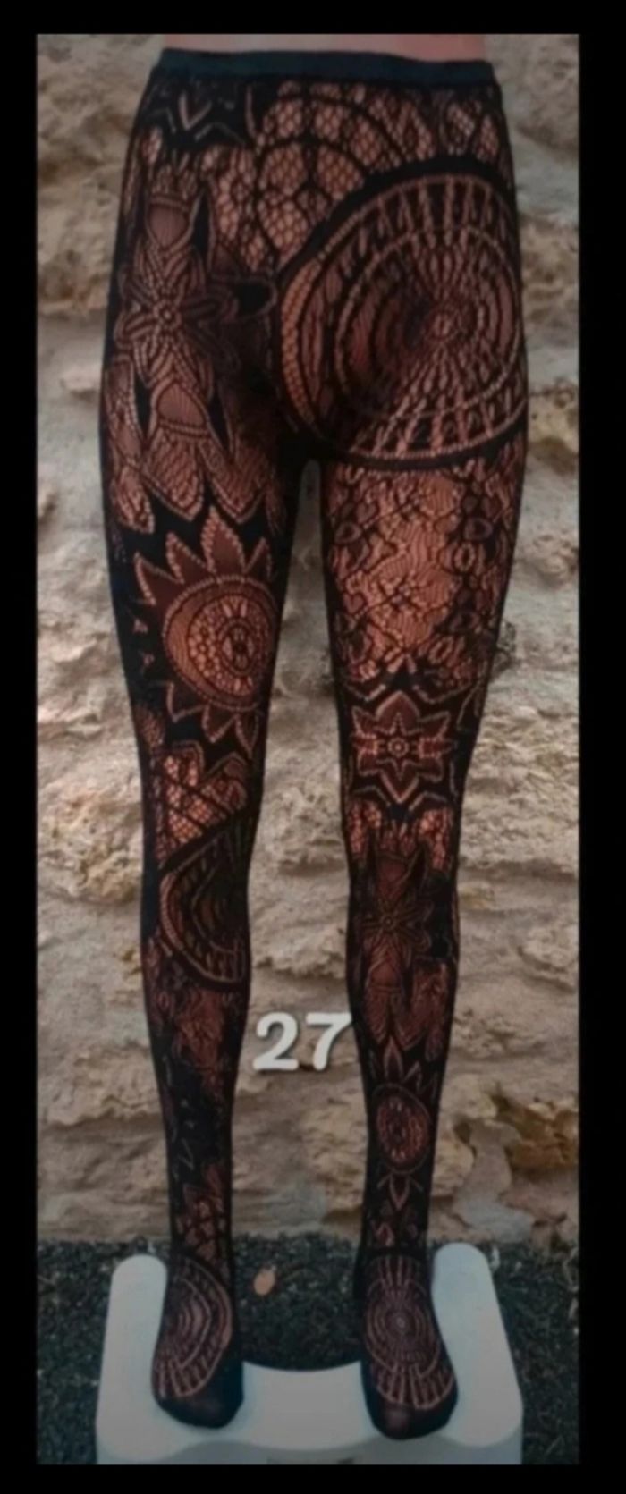 Collant résille motif fantaisie