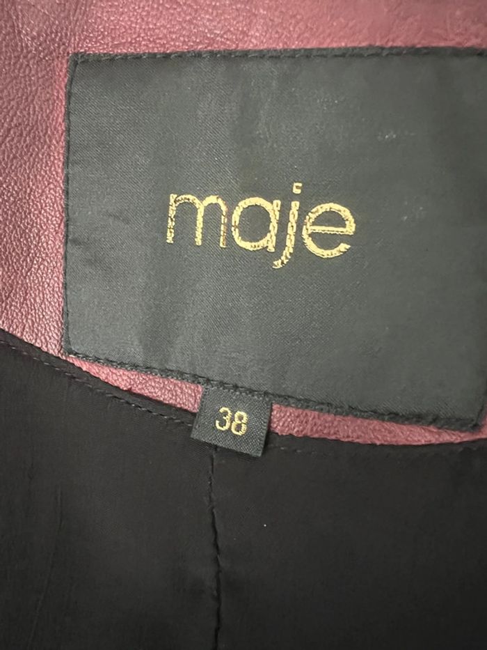 Veste en cuir motard Maje - photo numéro 7