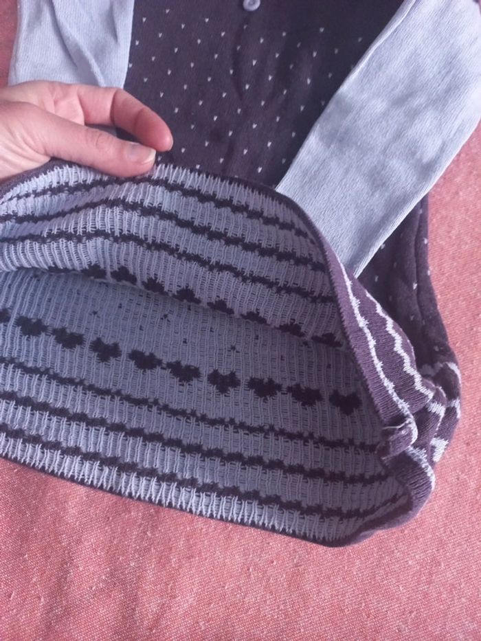 Jolie pull robe 100% coton mauve 18-24 mois - photo numéro 3