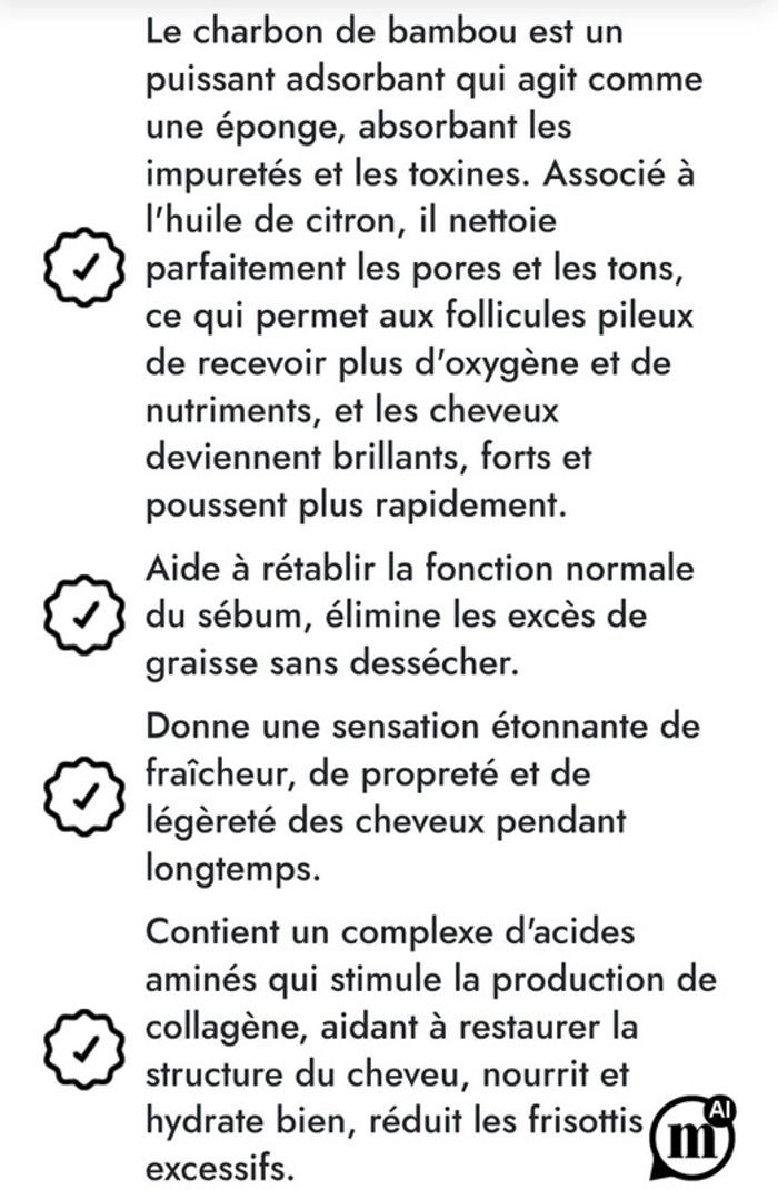 🌹Shampoing purifiant au charbon de bambou Mihi - photo numéro 5