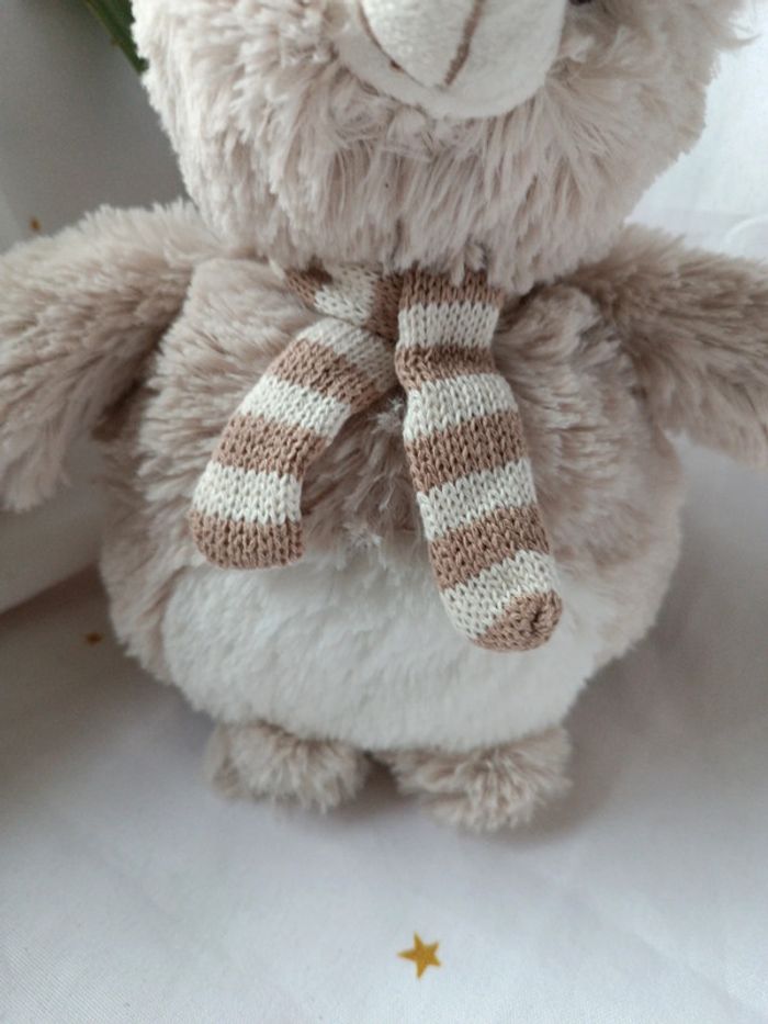 Peluche plush Teddy bear ours nounours ourson écharpe boule beige crème doudou toudou lilo - photo numéro 3