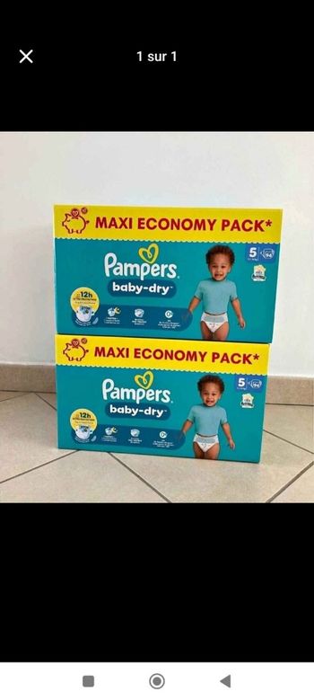 COUCHES PAMPERS TAILLE  5 (2 CARTONS)🌹 ENVOI RAPIDE