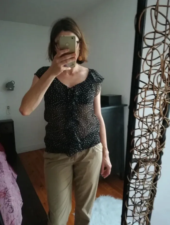 Blouse noir pois blanc - photo numéro 3
