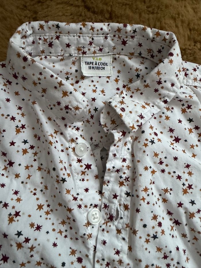 Chemise blanche étoiles Tape À L’œil t.18m - photo numéro 2