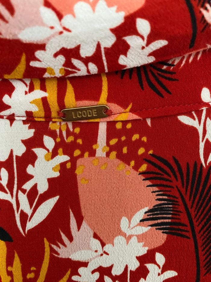 Robe portefeuille imprimé rouge - I.Code - photo numéro 4