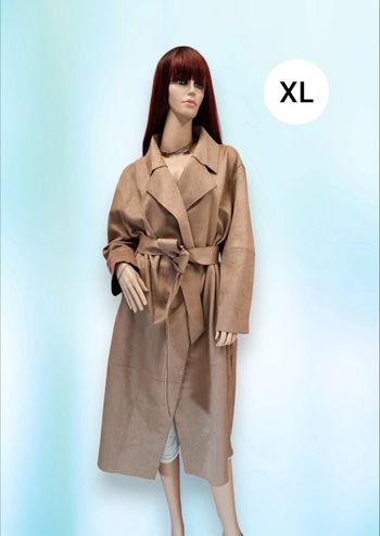 H&M Trench-coat en tissu gratté avec ceinture à nouer * taille XL *