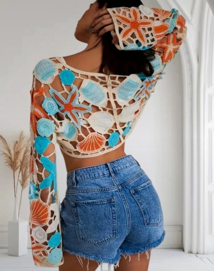 Gilet en crochet taille unique - photo numéro 2