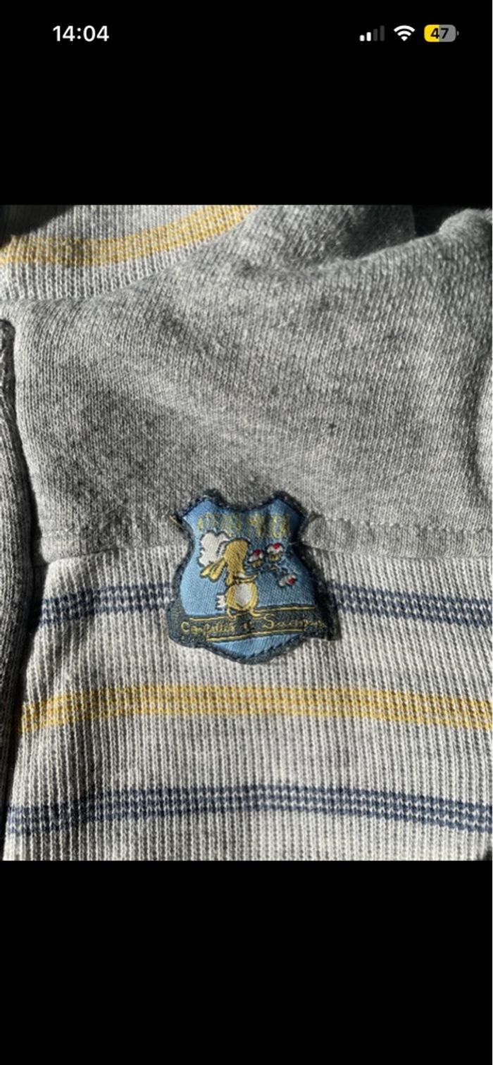 Veste Sergent Major à rayures sweat pull chaud 86cm 18/24mois - photo numéro 2