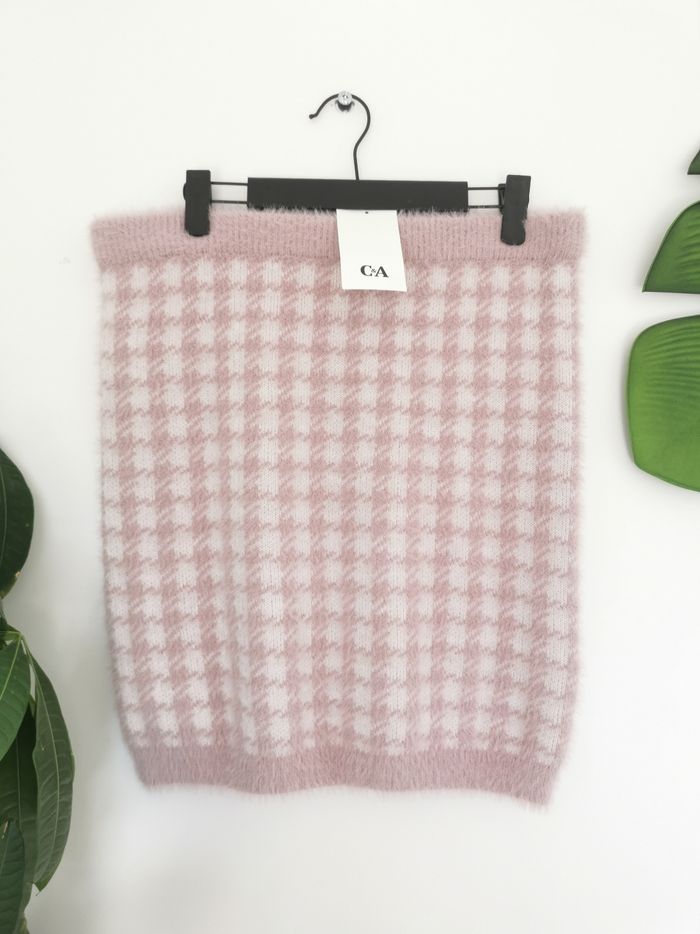 Mini jupe en tricot effet pied de poule Clockhouse C&A Taille XL