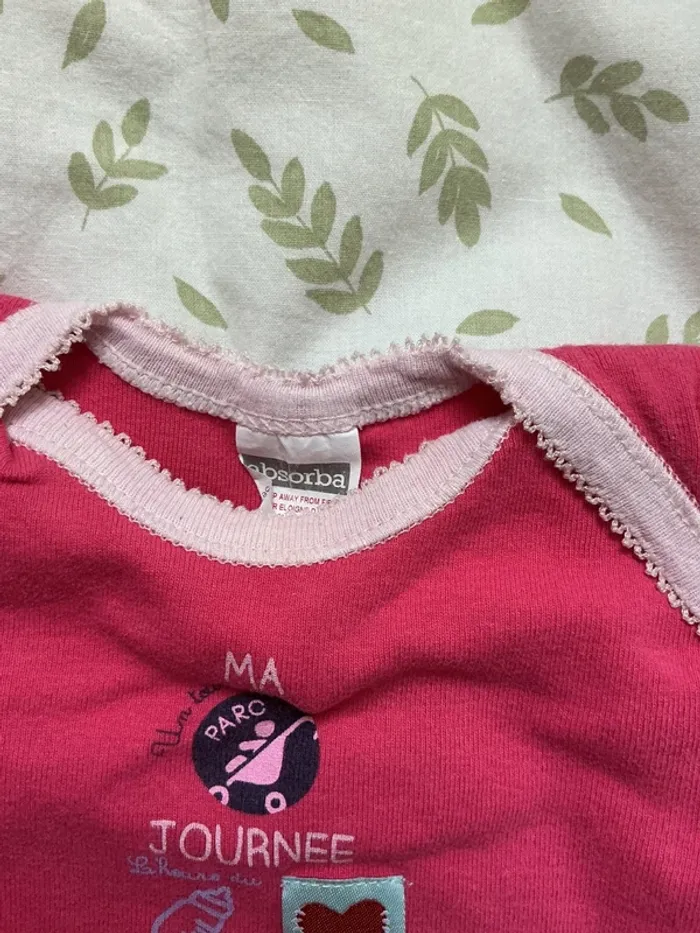 body manches longues rose 6 mois absorba - photo numéro 5