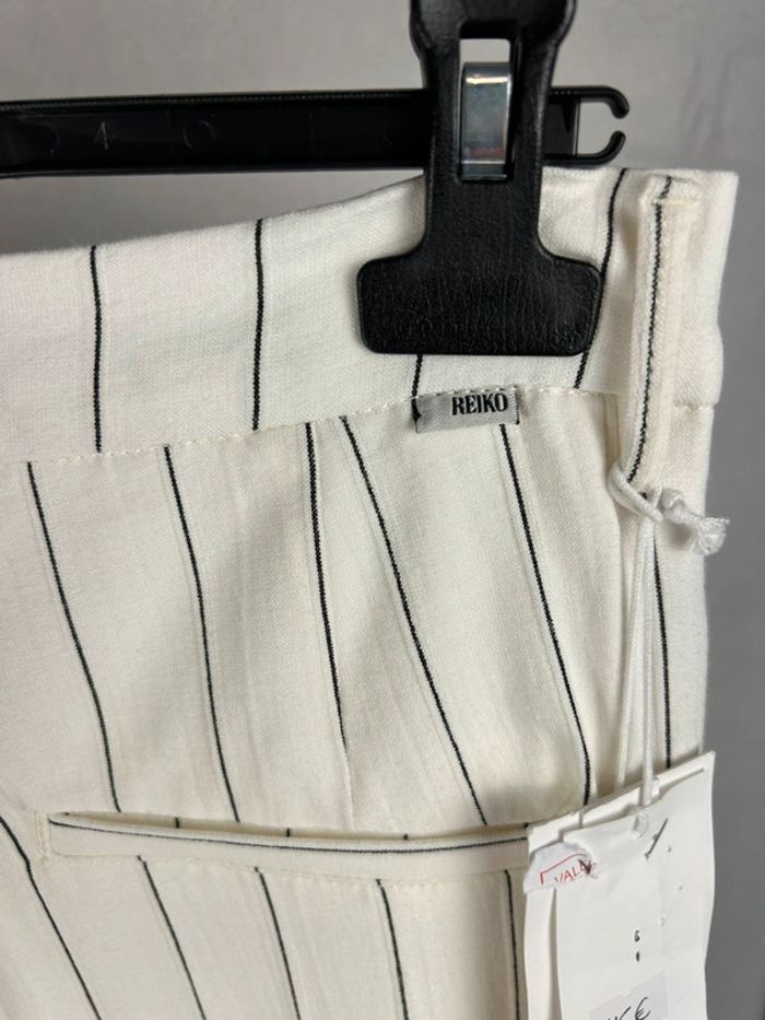 Pantalon large Reiko blanc / marine W29 neuf - photo numéro 6