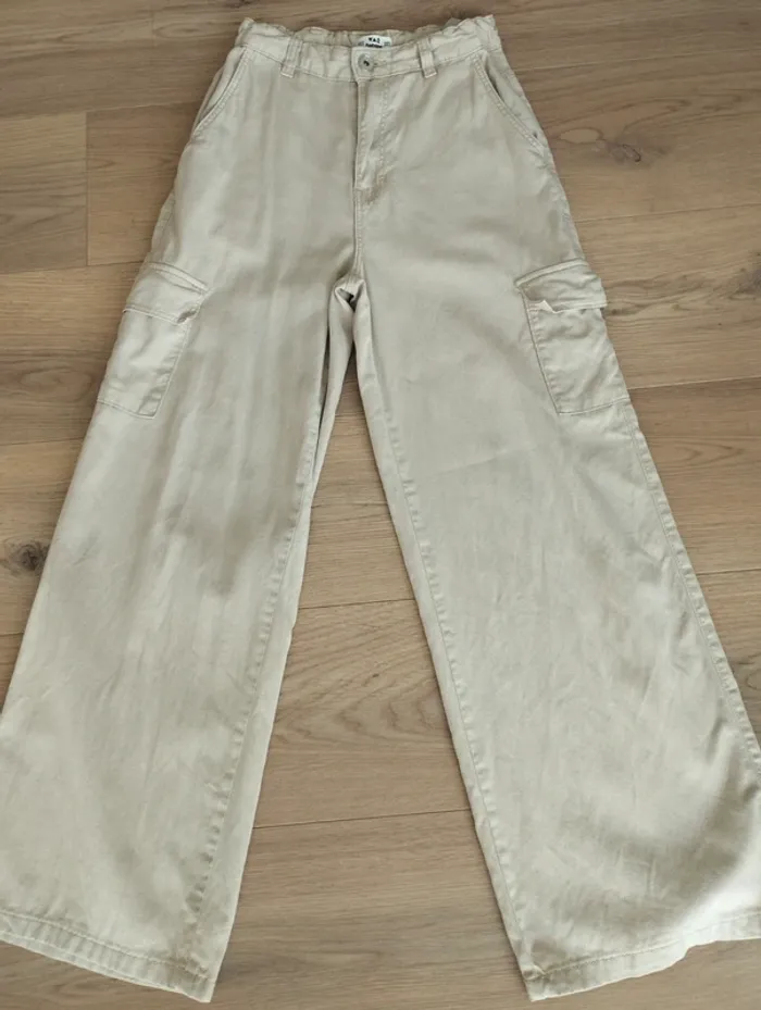 Pantalon beige cargo Tape à l'oeil teens XXS - photo numéro 3