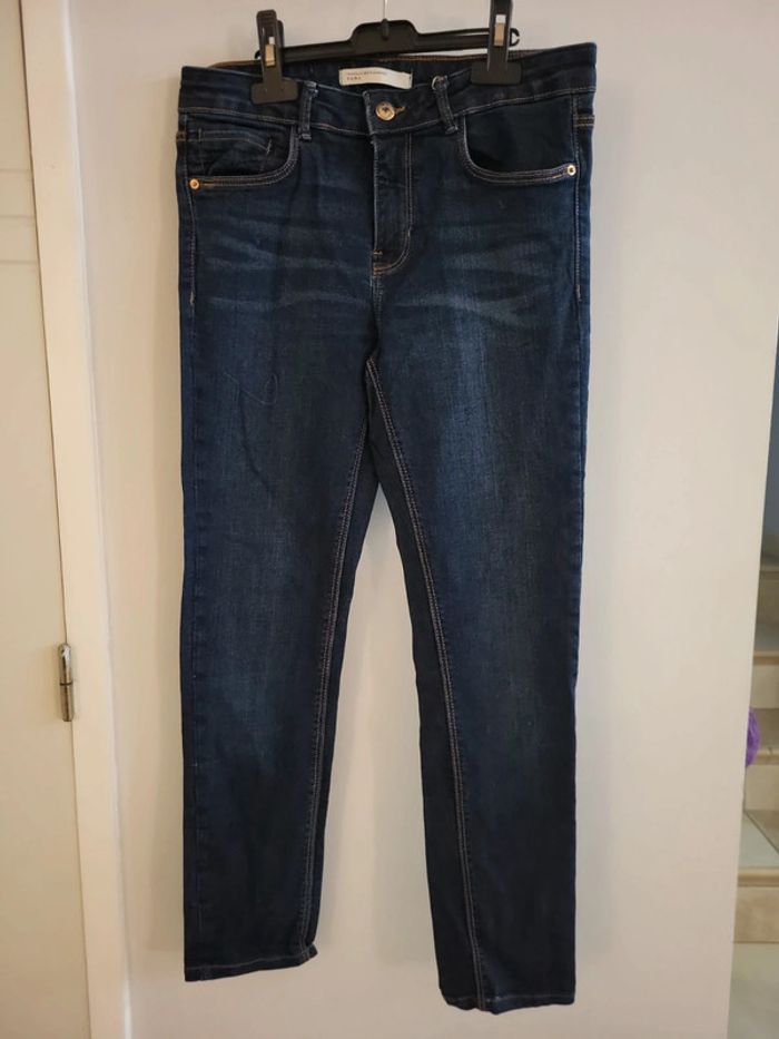 Zara jeans bleu taille haute slim taille 38