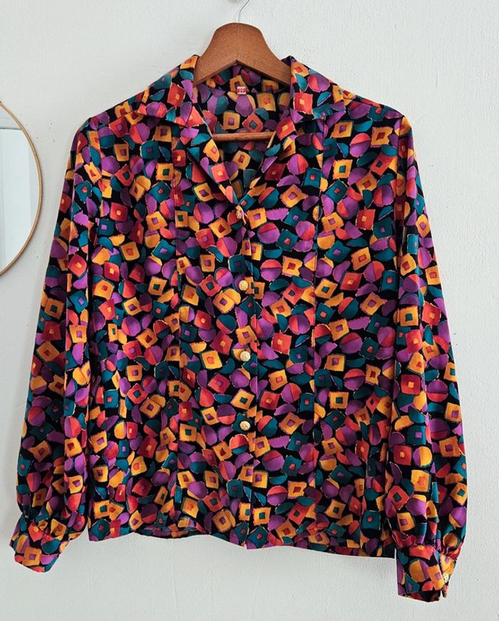 Chemisier à motifs coloré 80's - photo numéro 5