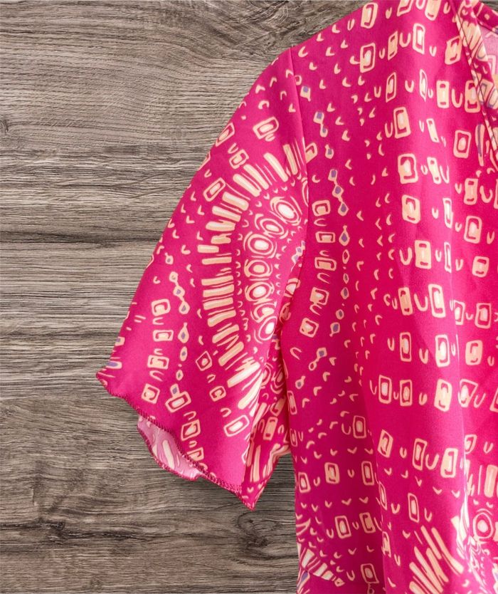 Combishort manches cœur cache cœur fuchsia abricot Shein taille 36 S - photo numéro 3