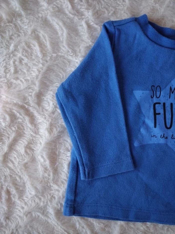 Ensemble (tee shirt manches longues+pantalon style jogging) Garçon 1 mois Étoile Fun Baby club - photo numéro 4