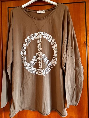 T-shirt manches longues beige skull April Vintage