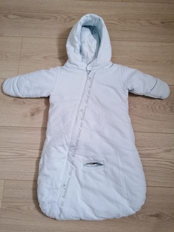 Combinaison / Combipilote bleu pâle en coton bio bébé mixte 0-6 mois Marèse