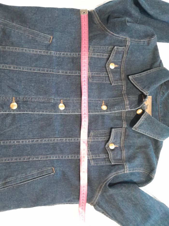 Magnifique veste en jean logo cuir Lauren jeans co ralph lauren - photo numéro 14
