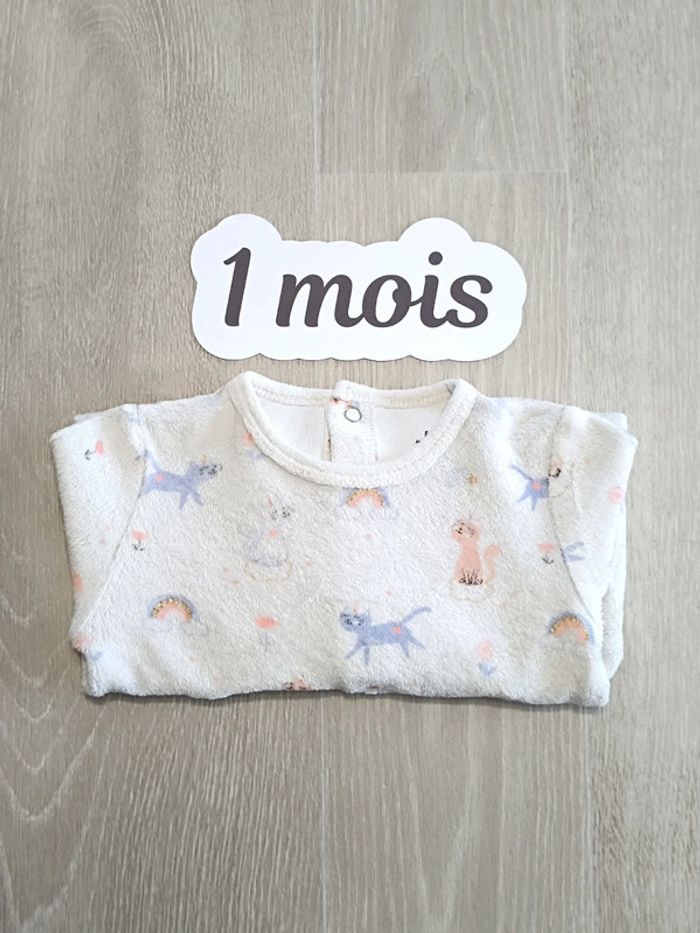 Pyjama 1 pièce bébé fille taille 1 mois - photo numéro 5