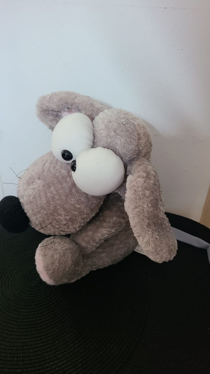 DOUDOU PELUCHE LOGITOYS SOURIS GRIS ROSE - photo numéro 4